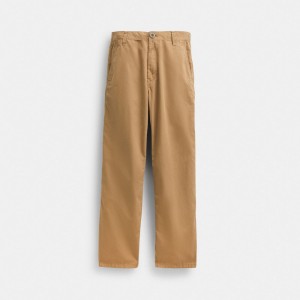 Coach Regenerative Cotton Trousers T-shirts Heren Khaki | BE_CH25348