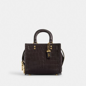Coach Rogue 20 In Alligator Brass Handtas Dames Bordeaux | BE_CH16119