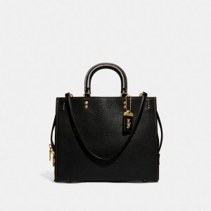 Coach Rogue In Regenerative Leather Pebble Leather Schoudertassen Dames Zwart | BE_CH83011