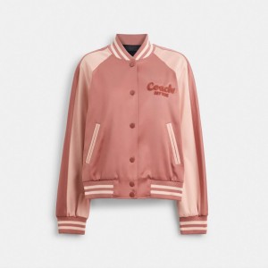 Coach Satin Varsity Jassen Dames Roze | BE_CH50751