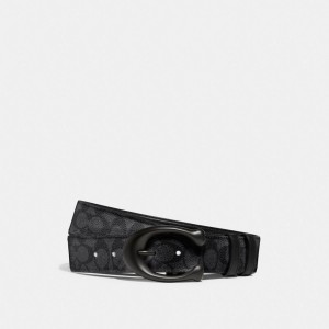 Coach Sculpted C Buckle Cut To Size Reversible Belt 40 Mm Riemen Heren Zwart Grijs | BE_CH40912