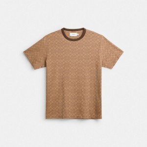 Coach Signature T-shirts Dames Bruin | BE_CH48442