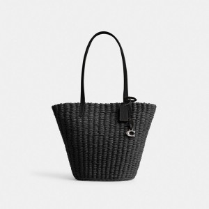 Coach Small Straw Tote Dames Zwart | BE_CH50747