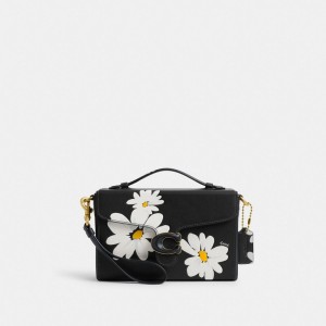 Coach Tabby Box With Floral Print Brass Crossbodytassen Dames Zwart Gekleurd | BE_CH65081