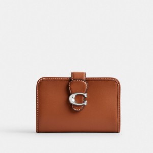 Coach Tabby Medium Glovetanned Leather Grote Portefeuille Dames Zilver | BE_CH56366