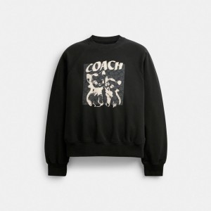 Coach The Lil Nas X Drop Signature Cats Crewneck Sweatshirts Heren Zwart | BE_CH17847
