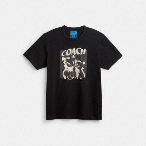 Coach The Lil Nas X Drop Signature Cats T-shirts Heren Zwart | BE_CH48585