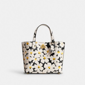 Coach Willow 24 With Floral Print Brass Tote Dames Gekleurd | BE_CH31176