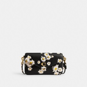 Coach Wyn With Floral Print Brass Crossbodytassen Dames Zwart Gekleurd | BE_CH90643
